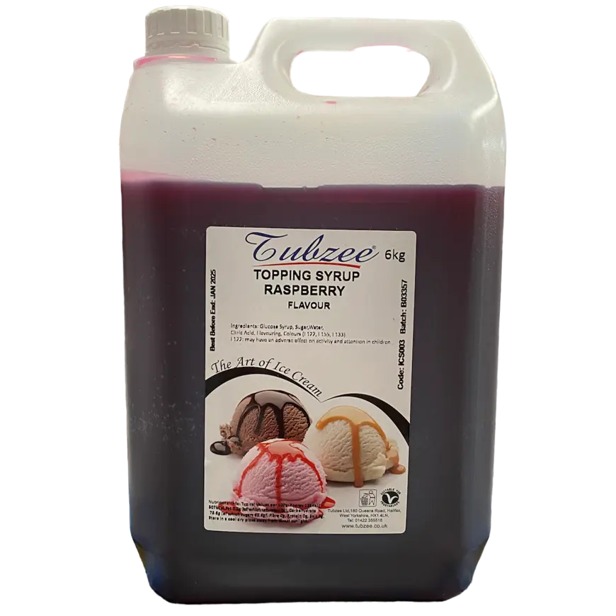TUBZEE RASPBERRY 6KG TOPPING SYRUP