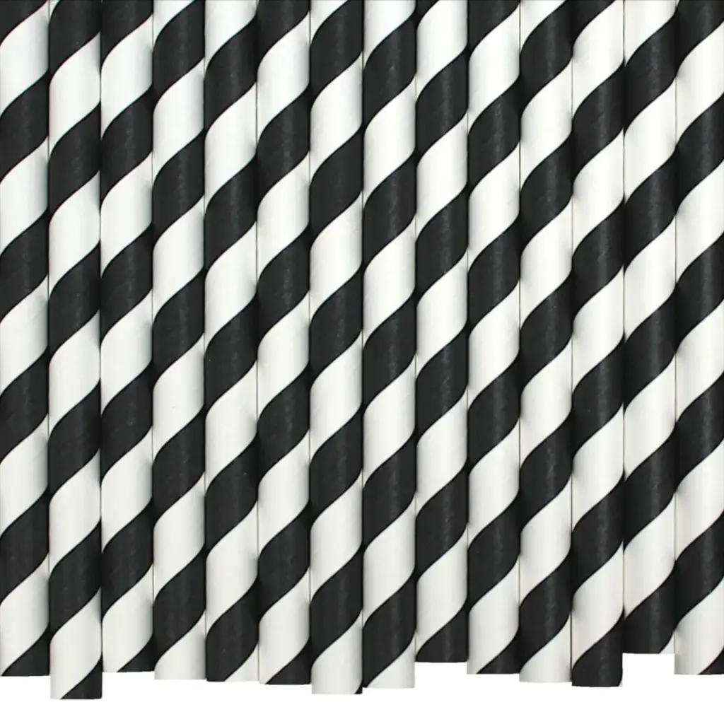PAPER STRAWS X200 (BLACK & WHITE)