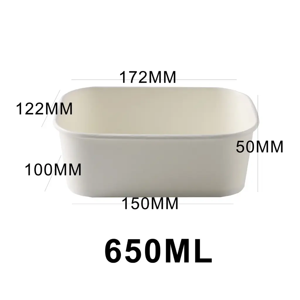 RECTANGULAR BOWL & LID 650ML X50