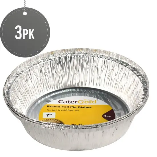 ROUND FOIL CONTAINER PIE DISHES No.12 3PK