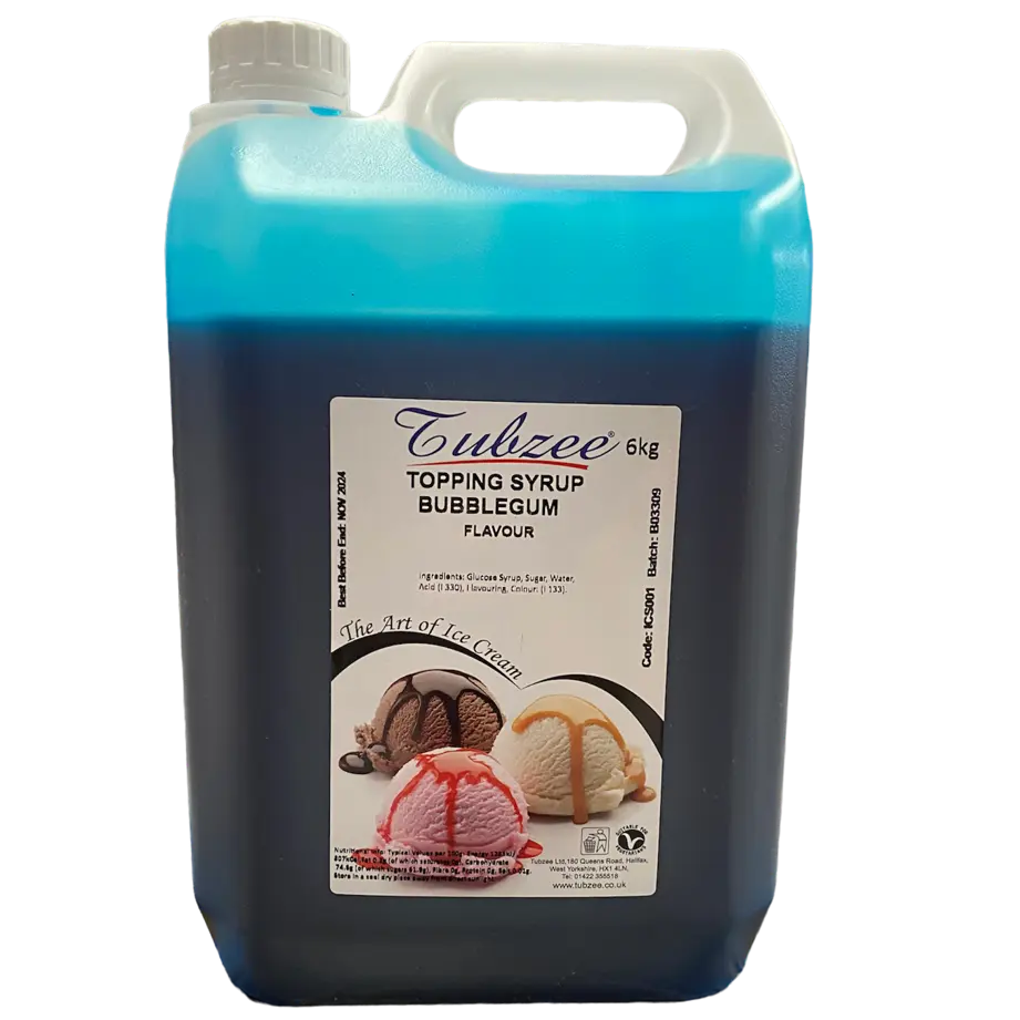 TUBZEE BUBBLEGUM 6KG TOPPING SYRUP