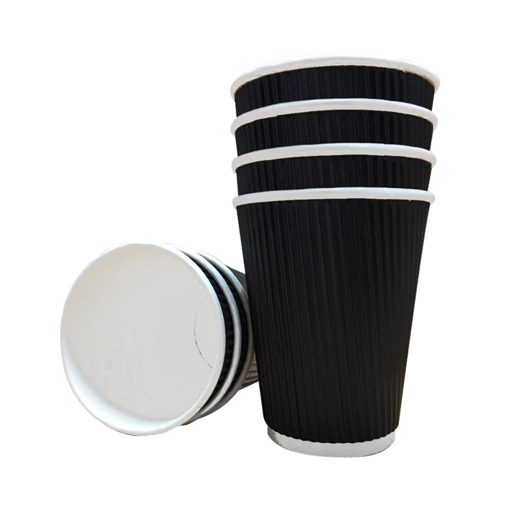 12oz BLACK RIPPLE CUPS (25)