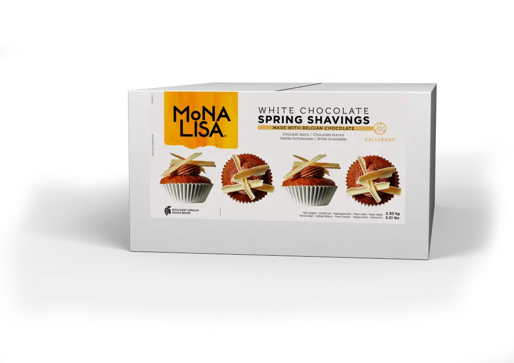 MONA LISA WHITE CHOCOLATE SPRING SHAVINGS 2.5KG