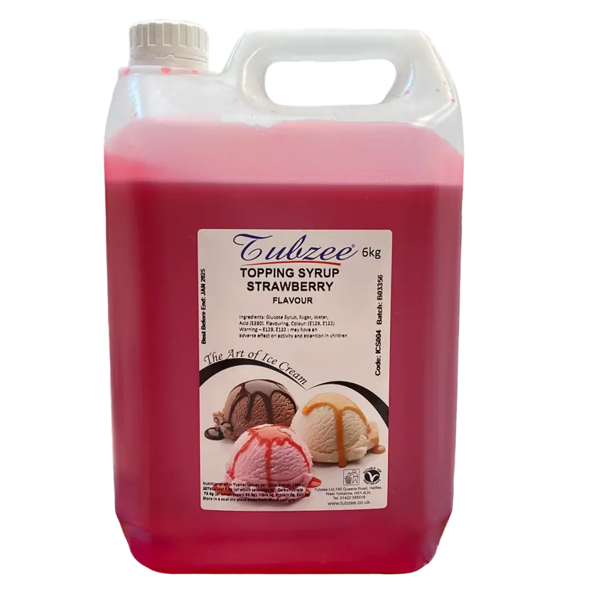 TUBZEE STRAWBERRY 6KG TOPPING SYRUP