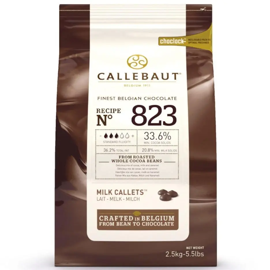 CALLEBAUT 823 MILK CHOCOLATE CALLETS 2.5KG