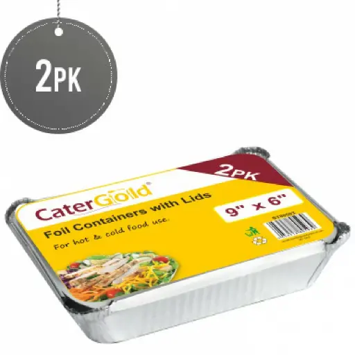 [ST80593] FOIL CONTAINER 9X6 X2PK W/LID