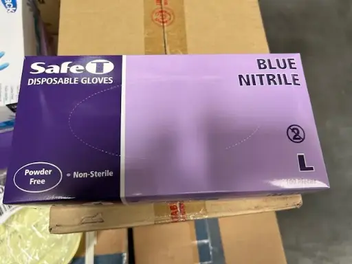 [BIRIMIN] SAFE-T BLUE GLOVES (LARGE) NITRILE X100