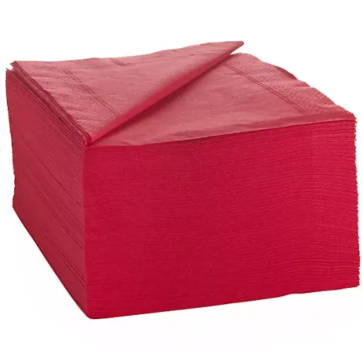 [ST80943] RED NAPKINS 1-PLY X100
