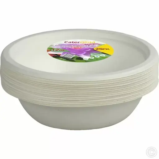 [ST80370] Eco-Bio Bagasse Bowl 12oz 25pk