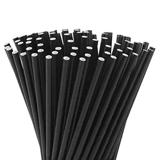 [BP777] MAJESTIC PAPER STRAWS SMALL BLACK 6mmx200 X250