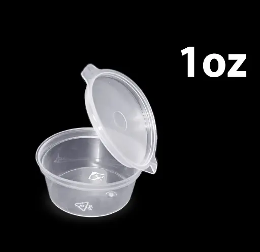 [CROC0248] 1 OZ HINGED CUPS & LIDS x1000