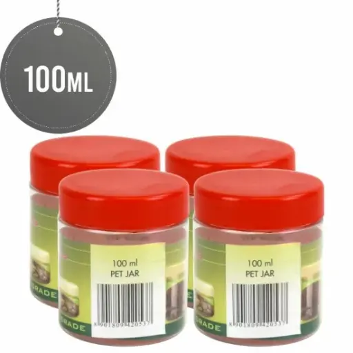 [STT1592] PET JAR 100ML X4