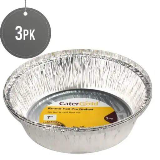 [ST80825] ROUND FOIL CONTAINER PIE DISHES No.12 3PK