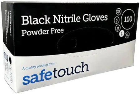 [BIRIMIN22] SAFE-T BLACK GLOVES (MEDIUM) NITRILE X100