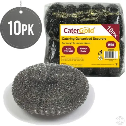 [ST9986] Galv Steel Scourer W60 10pk
