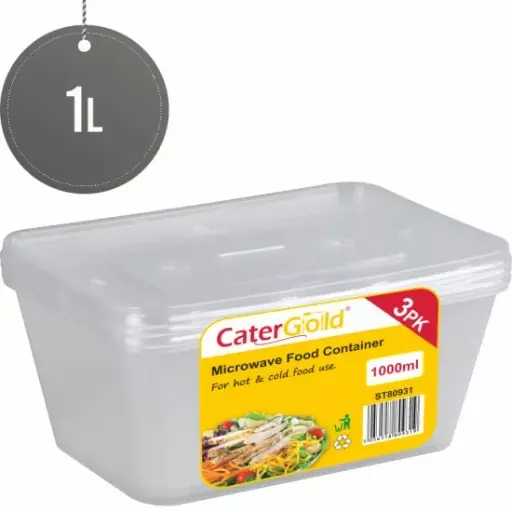 [ST80931] PLASTIC FOOD CONTAINER 1000CC X3