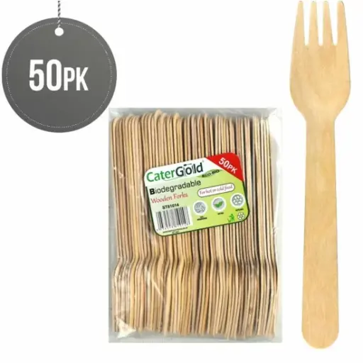 [ST81014] ECO-BIO WOODEN FORKS X50