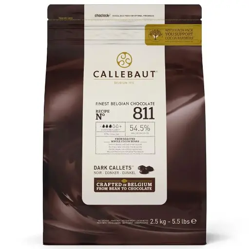 [811-E4-UZ1] CALLEBAUT 811 DARK CHOCOLATE CALLETS 2.5KG