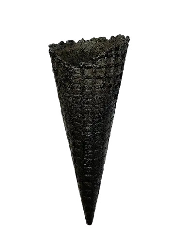 [WAF018] TALL BLACK WAFFLE CONE (120)